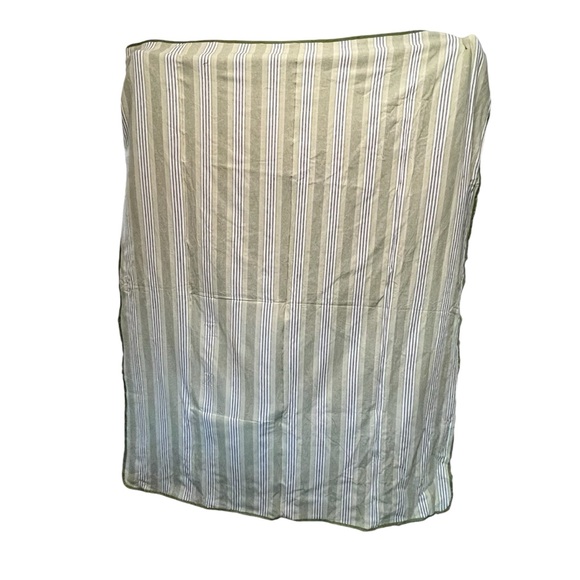 Summer Living Large Green White Striped Beach Blanket Tote Carrying Bag - Picture 6 of 8